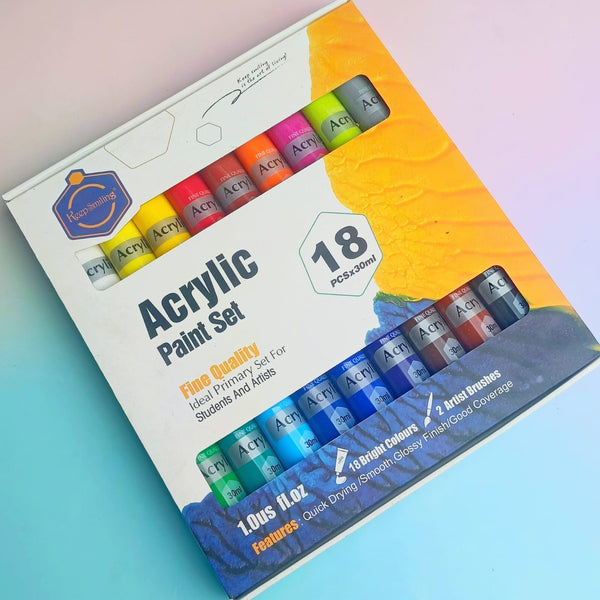 Keep Smiling Premium Acrylic Set of 12 / 18 ( Paints 30ml )