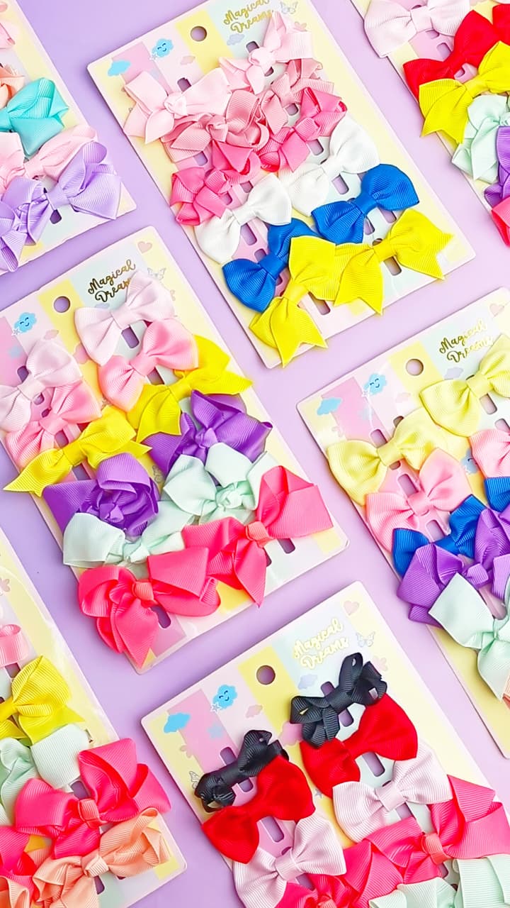 Funky Bow Series - Hair Clip Set of 12