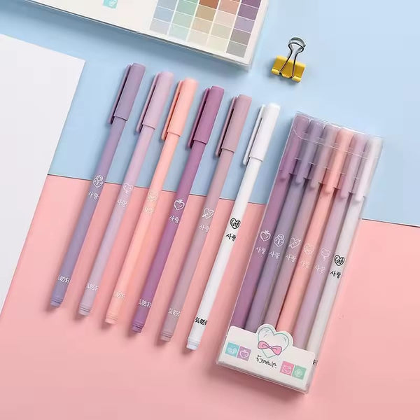 Macaron Colors - Gel Pen Set Of 6 - Style 1