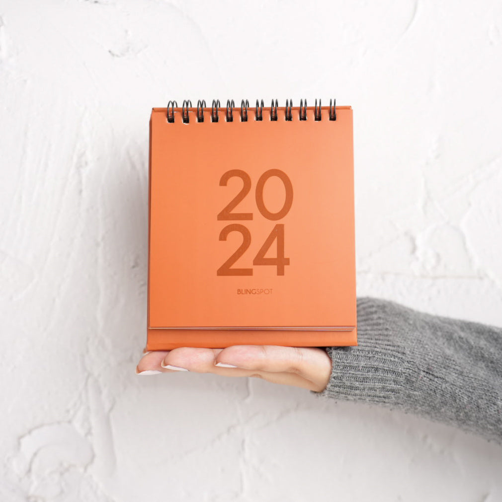 MOCHA - 2024 Designer Spiral Desk Calendar