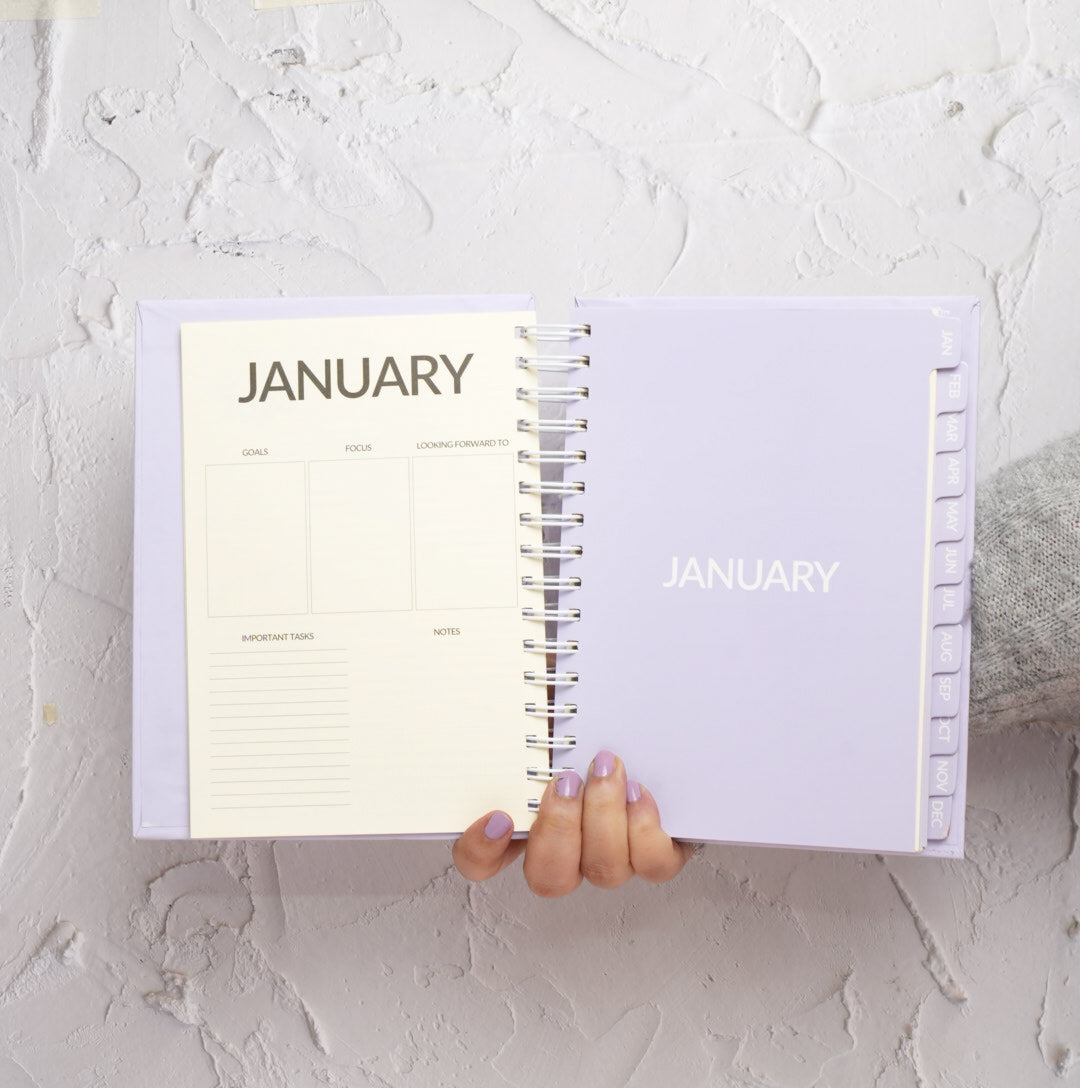LAVENDER - 2024 SPIRAL DATED YEARLY PLANNER   - Scratch &amp; Dent Sale