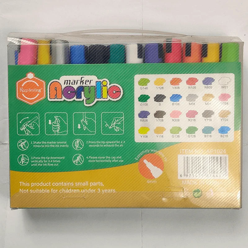 Keep Smiling Acrylic Marker Set Of 12 / 24