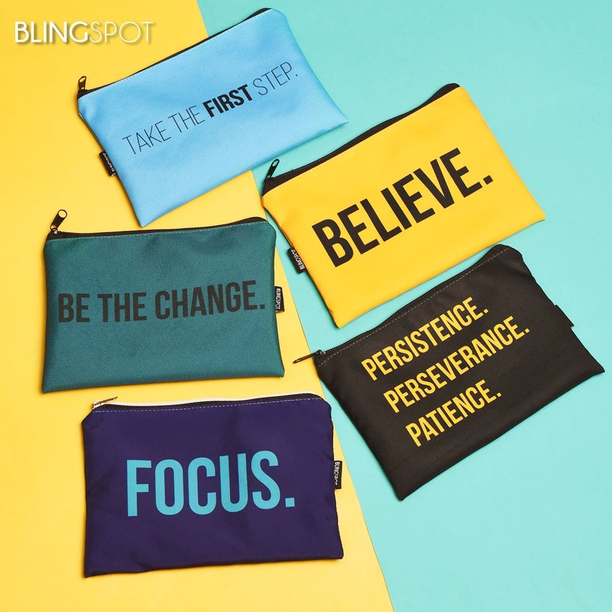 Persistence. Perseverance. Patience. - Designer Zipper Pouch