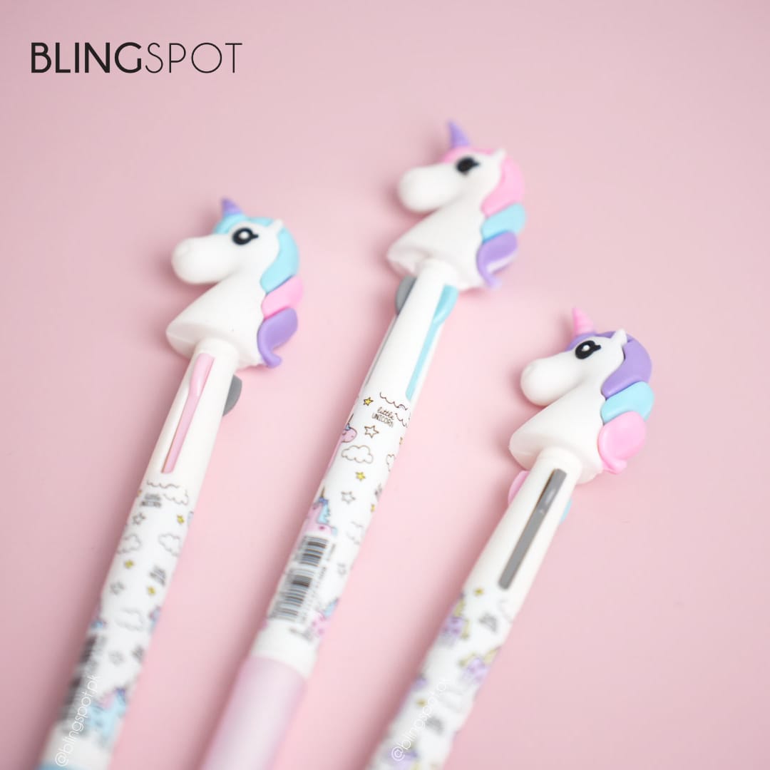 Multicolored Pastel Unicorn - Ballpoint Pen 3 in 1