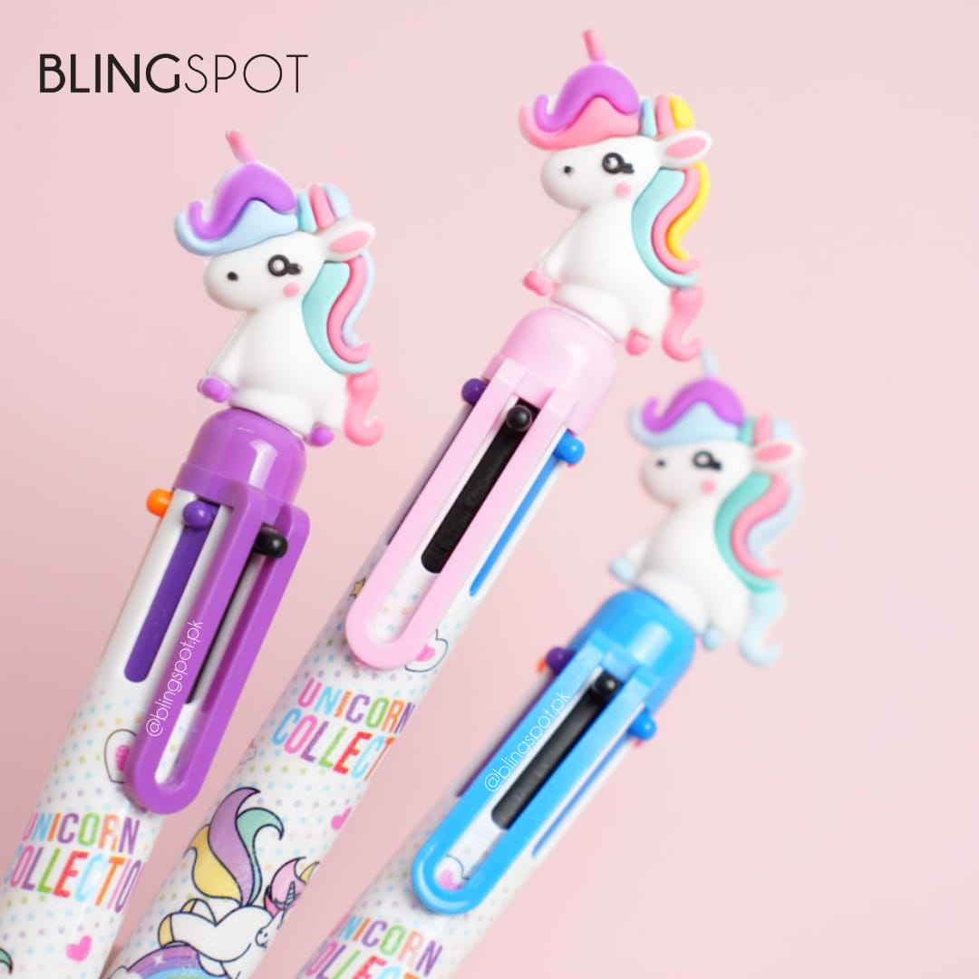 Multicolored Unicorn - Ballpoint Pen 6 in 1