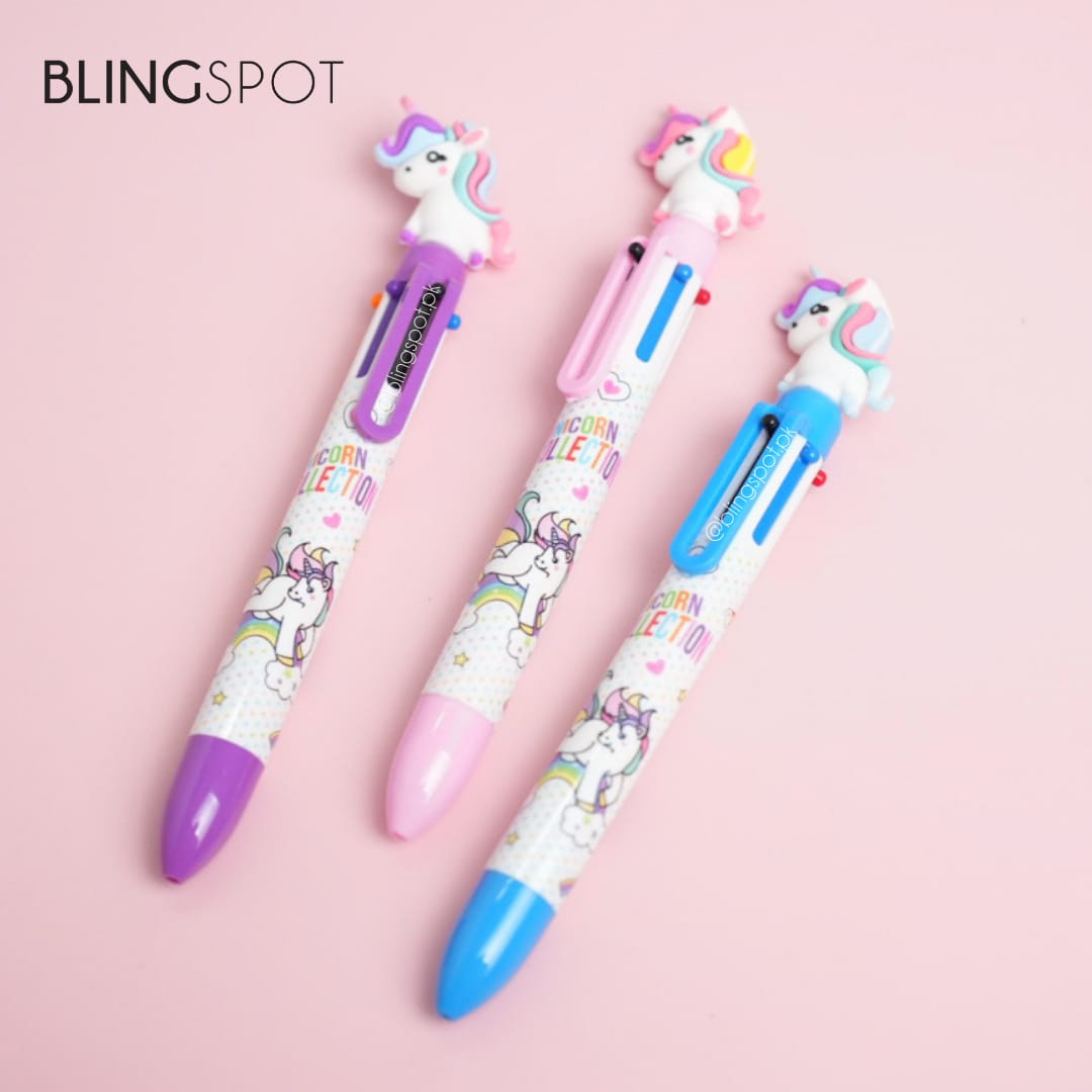 Multicolored Unicorn - Ballpoint Pen 6 in 1