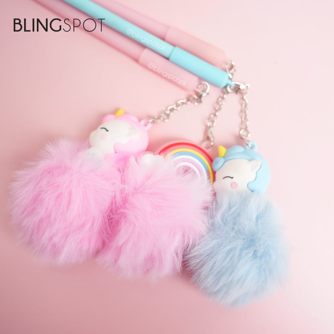 Rainbow &amp; Unicorn Pastel - Fluffy Gel Pen
