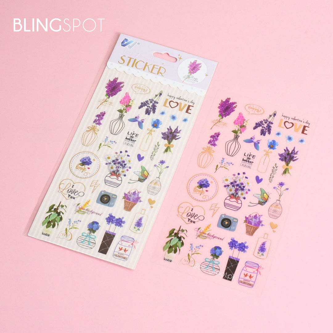 Purple Floral  - Stickers