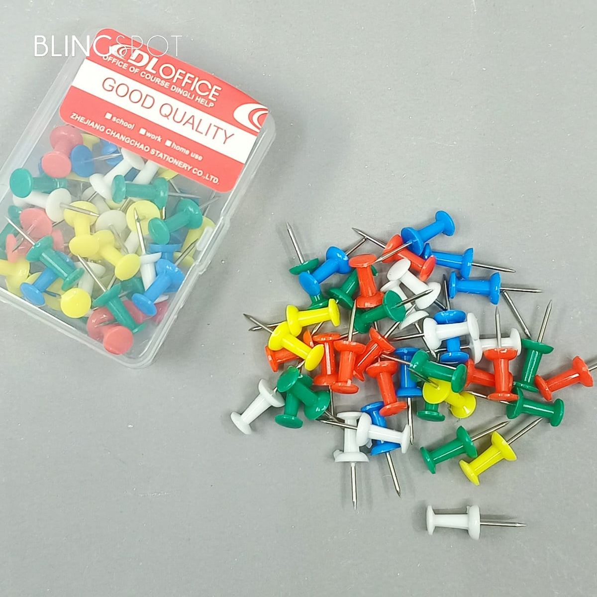 Multi Colored Push Pins Set of 40