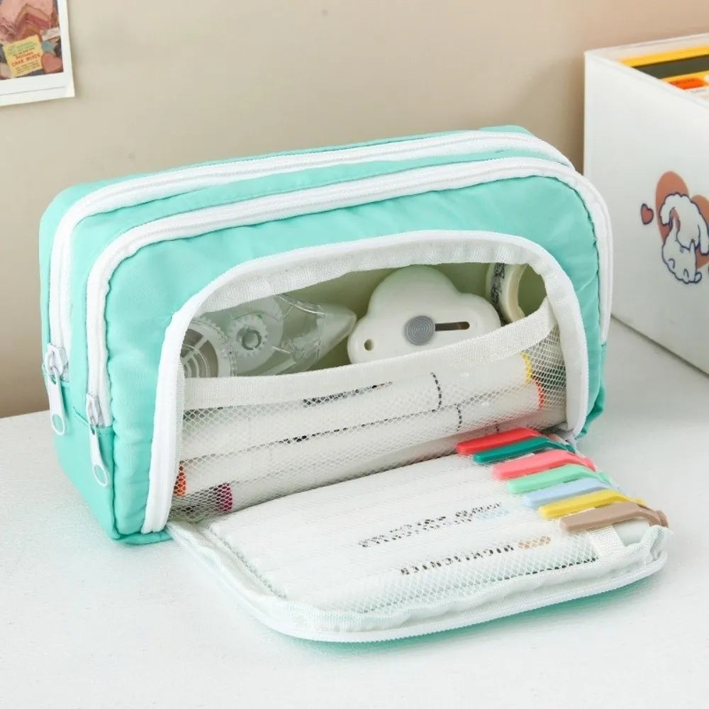 Shiny Series - 3 Zipper Large Capacity  Pouch Style 1