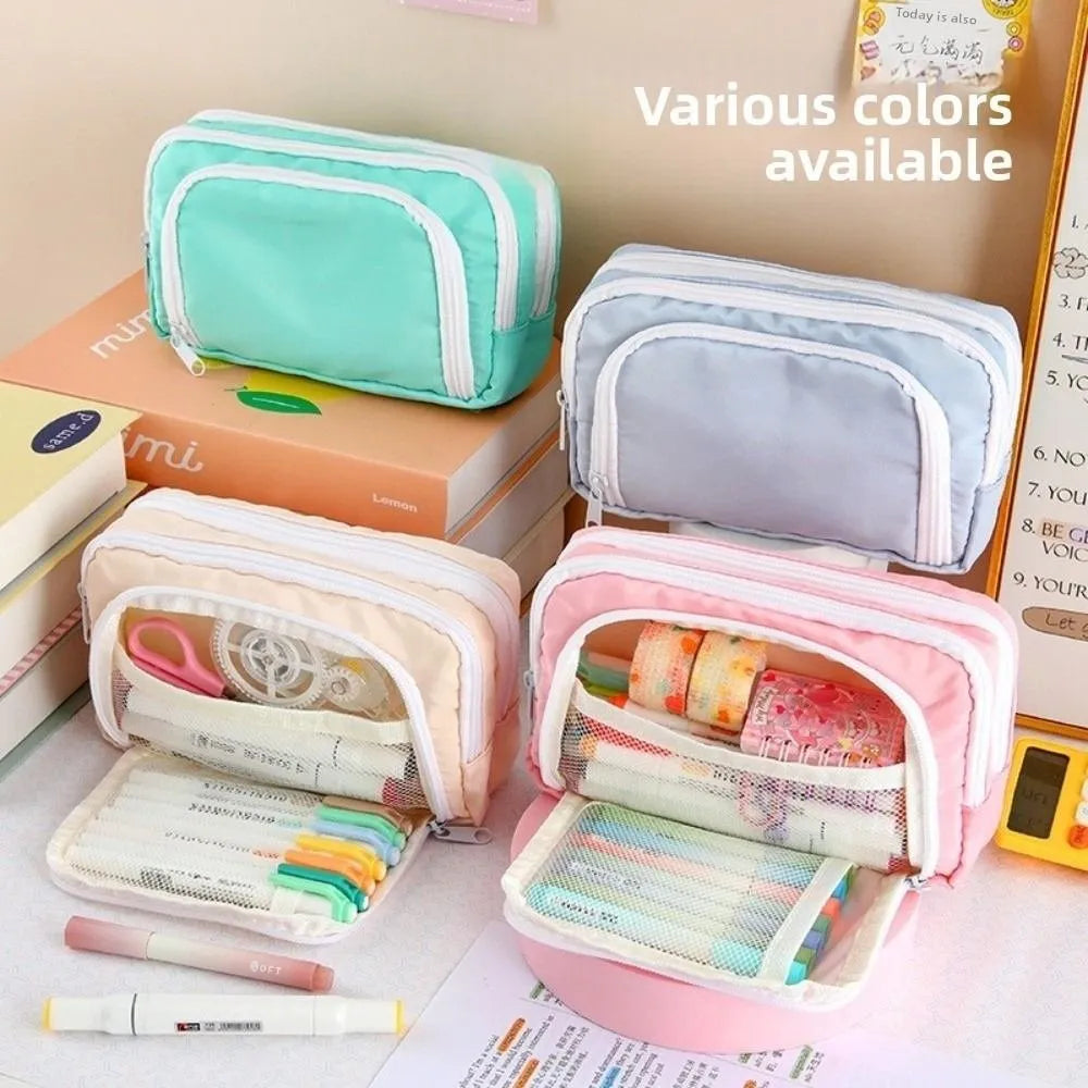 Shiny Series - 3 Zipper Large Capacity  Pouch Style 1