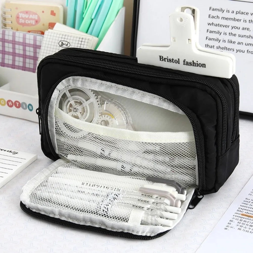 Shiny Series - 3 Zipper Large Capacity  Pouch Style 1