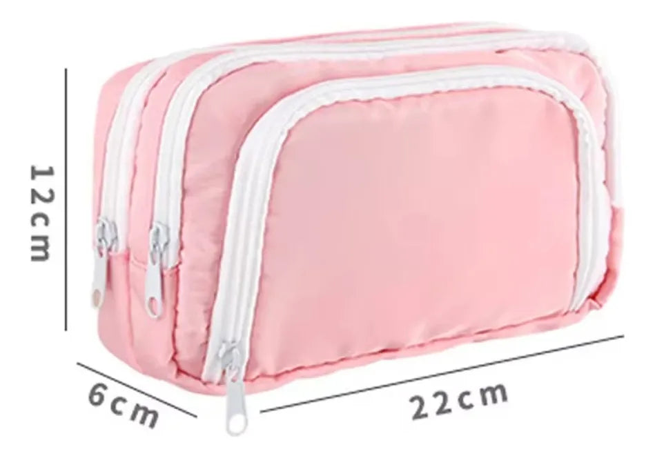 Shiny Series - 3 Zipper Large Capacity  Pouch Style 1