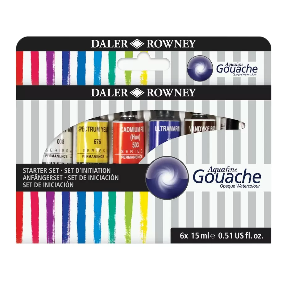 Daler Rowney - Aquafine Gouache Starter Set 6x15m