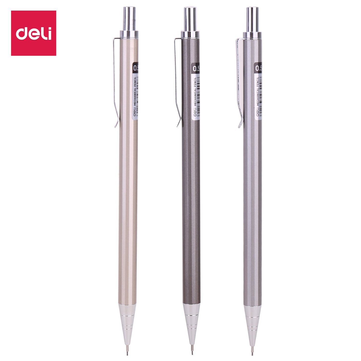 Deli Sleek Metal - Mechanical Pencils With Eraser ( 2 in 1 )