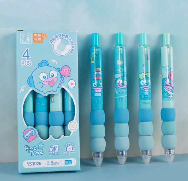 Fine Time  Soft Grip - Press Gel Pen Set of 4