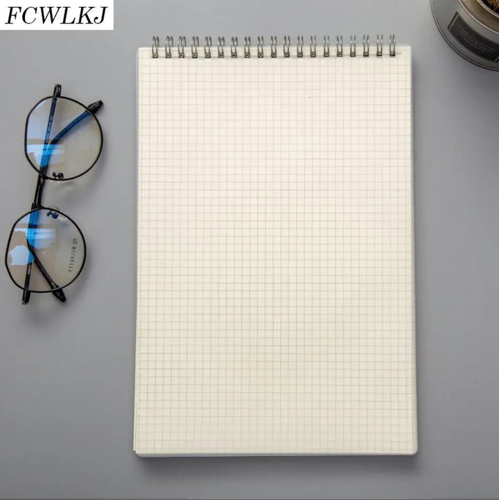 Silver Notepad Grid & Lined Pages - Spiral Silver Rings Notepad A7/A6/A5/B5 – BLINGSPOT