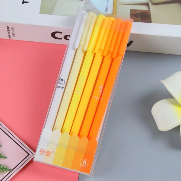 Orange Shades  - Gel Pen Set Of 6