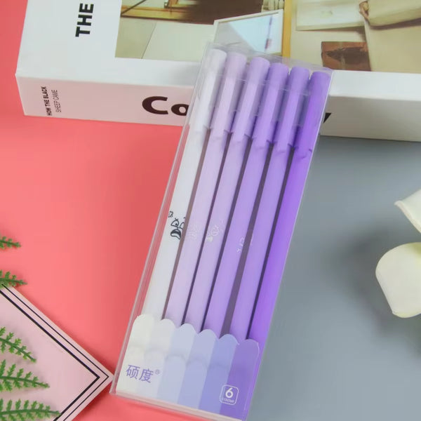 Colored Shades Purple - Gel Pen Set Of 6