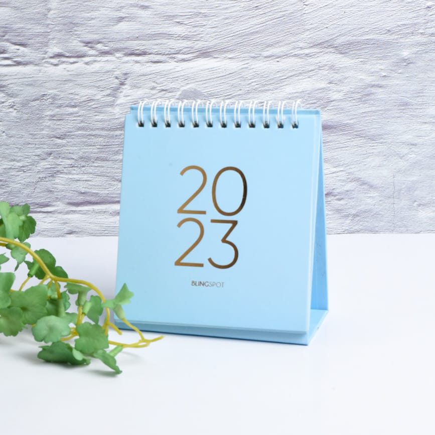 Scratch & Dent - Periwinkle 2023 Designer Spiral Desk Calendar - Clearance Sale