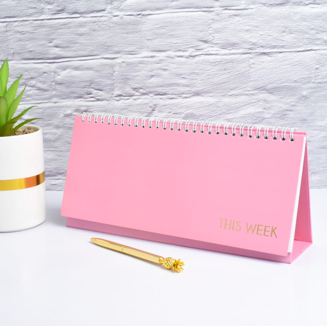 Scratch & Dent Cotton Candy Spiral Weekly Desk Planner  - Clearance Sale