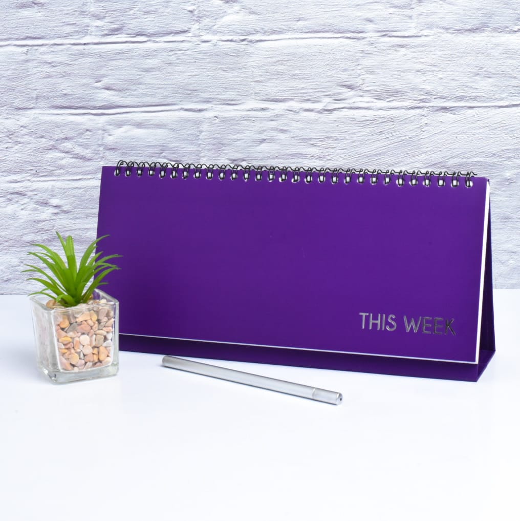 Scratch & Dent Seaweed Spiral Weekly Desk Planner  - Clearance Sale