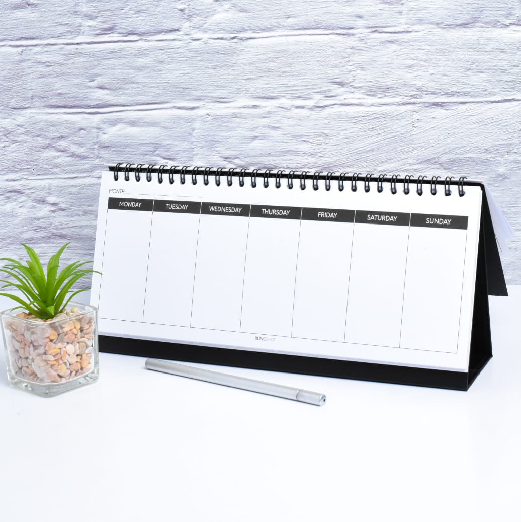 Scratch & Dent Coal Spiral Weekly Desk Planner  - Clearance Sale