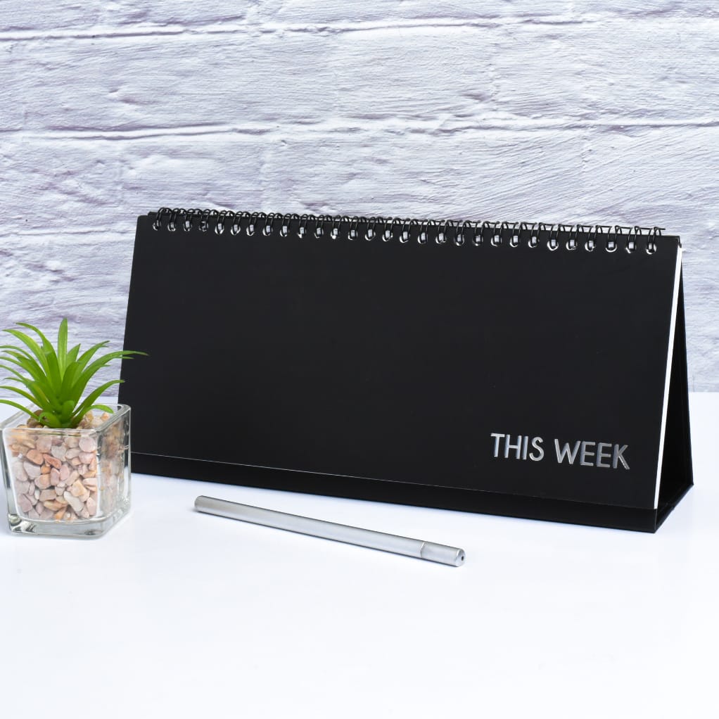 Scratch & Dent Coal Spiral Weekly Desk Planner  - Clearance Sale