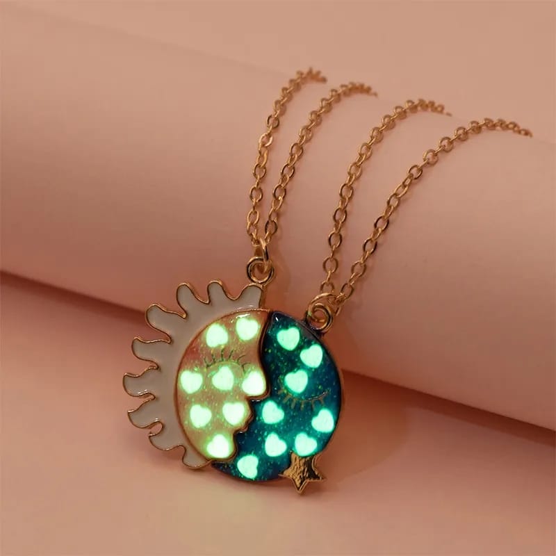 Glow in the Dark - Necklace (  BFF ) Set Of 2