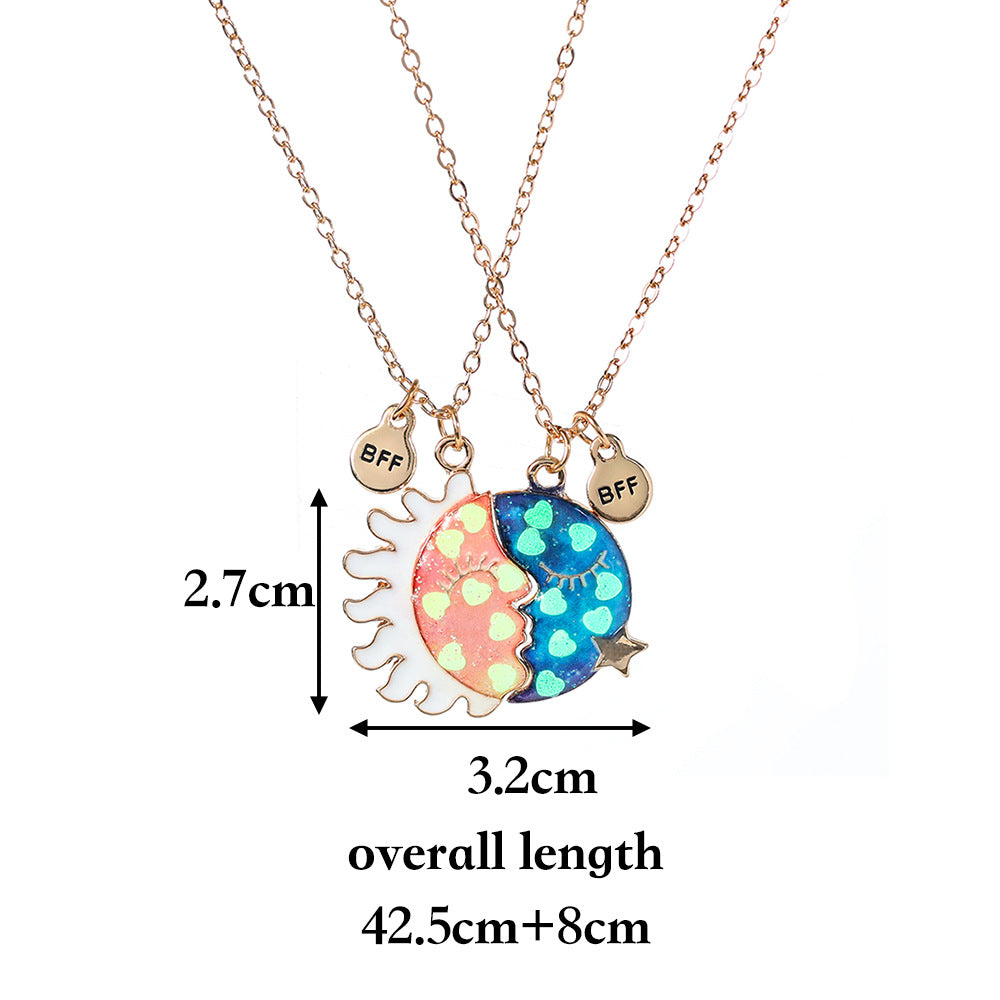 Glow in the Dark - Necklace (  BFF ) Set Of 2