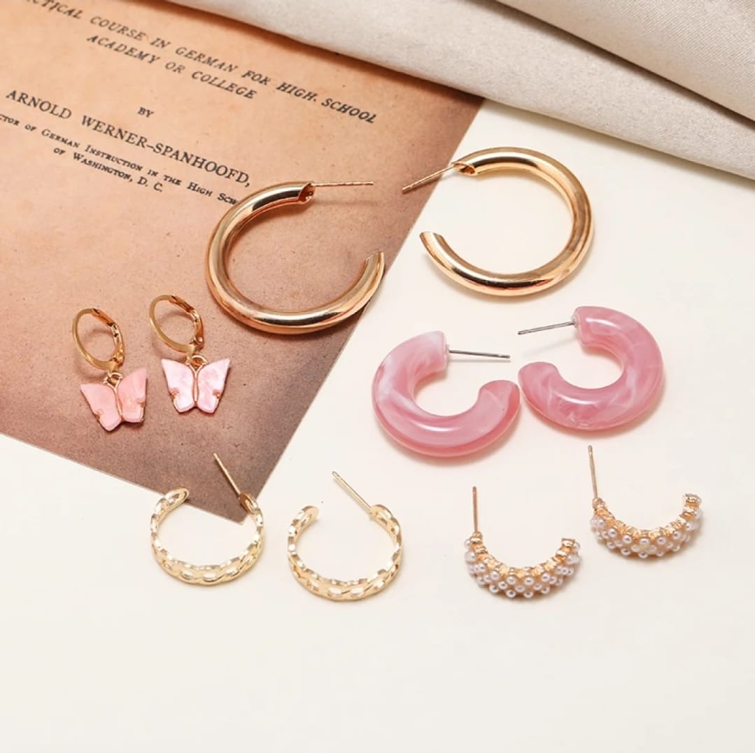 Pink Hoops - Earring Set