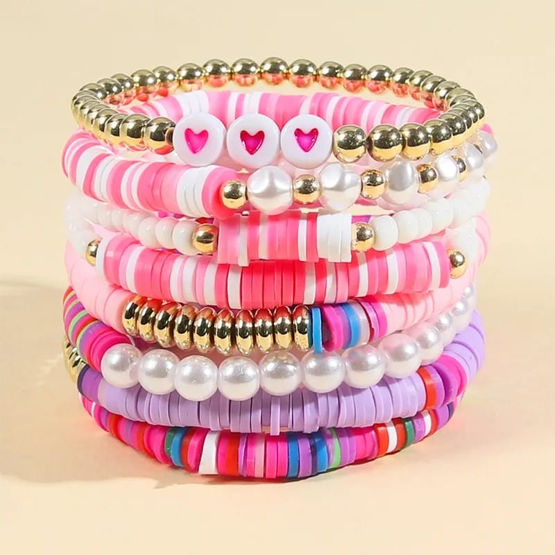 Funky Pink Beads - Bracelet Set