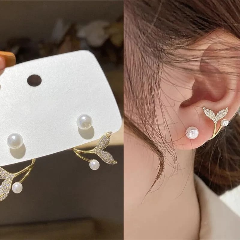 Tail & Pearl - Ear Studs