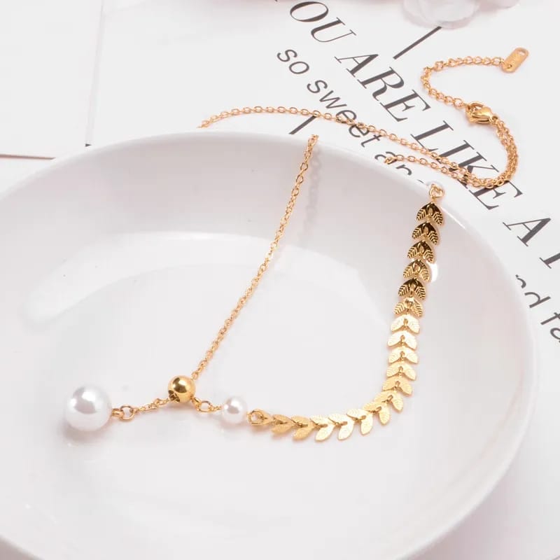 Pearl & Arrow Chain Gold - Necklace