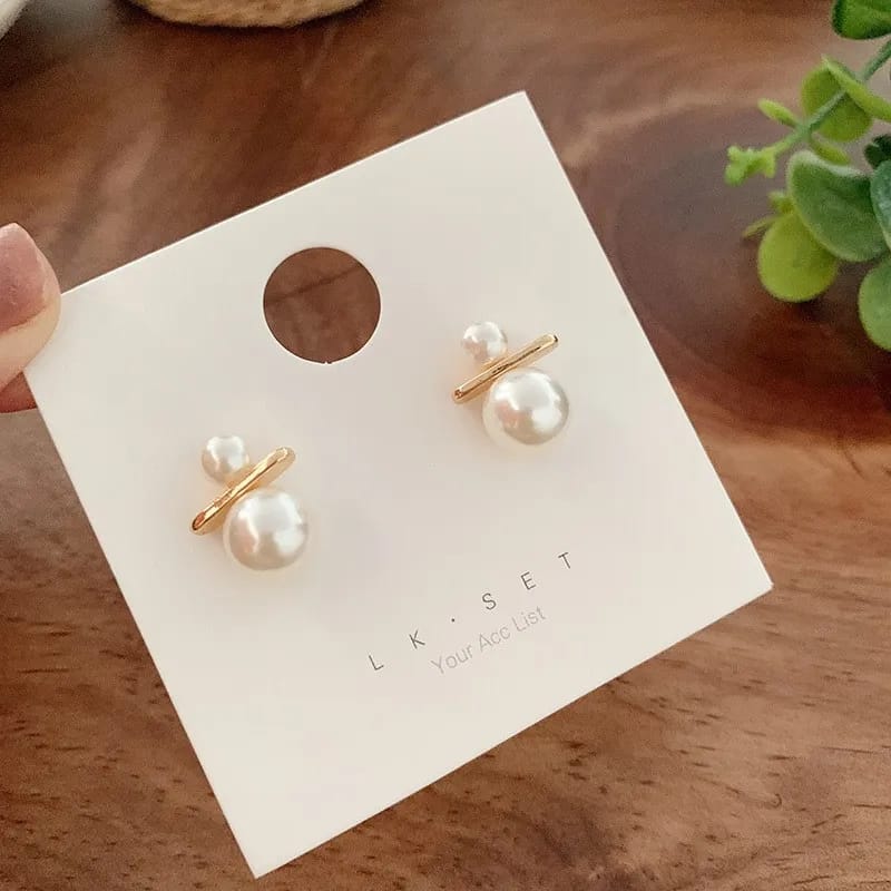 Double Pearl - Ear Studs