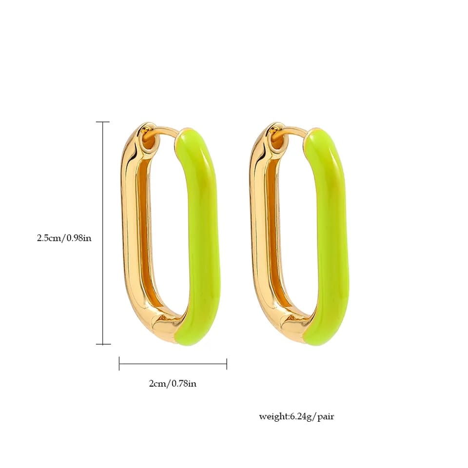 Funky Rectangle Hoops - Earrings