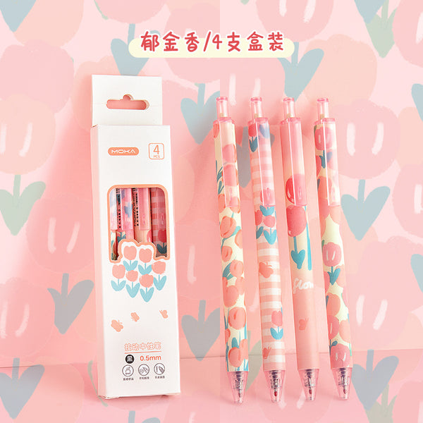 Kawaii Floral Style 4 - Press Gel Pen Set