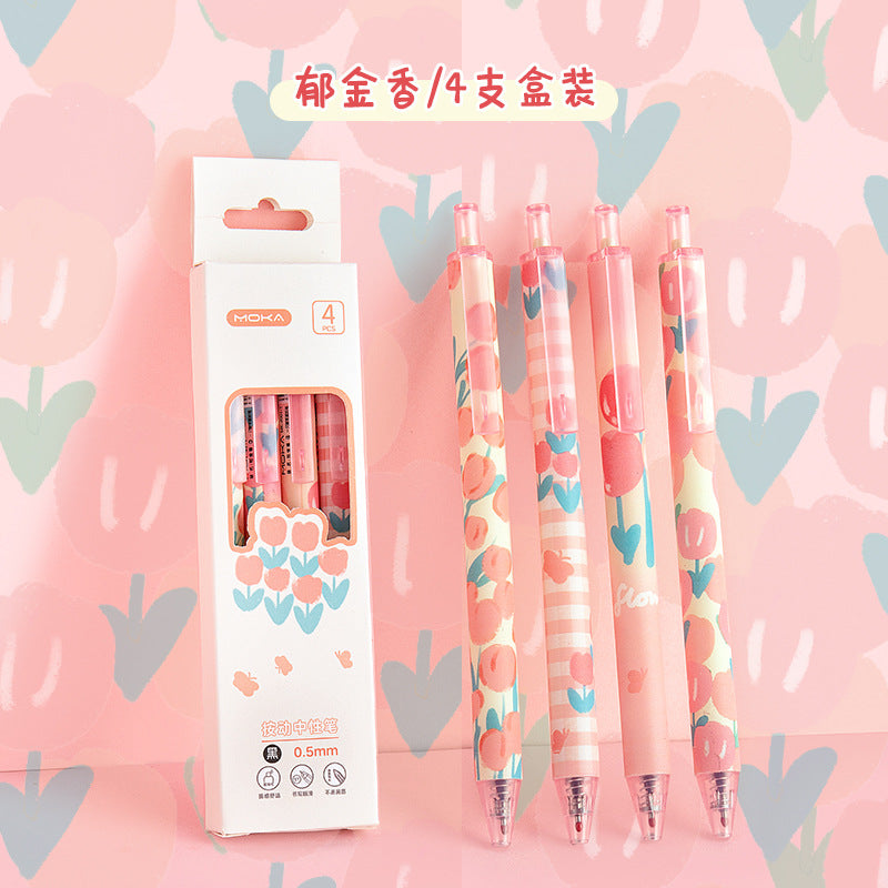 Kawaii Floral Style 4 - Press Gel Pen Set