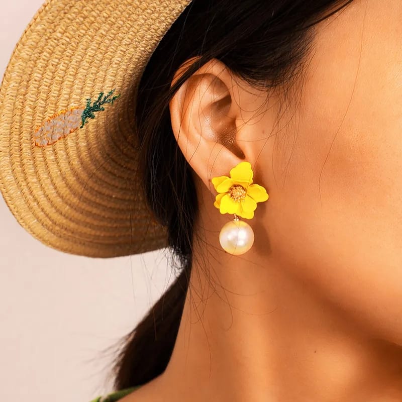 Yellow Flower - Earrings