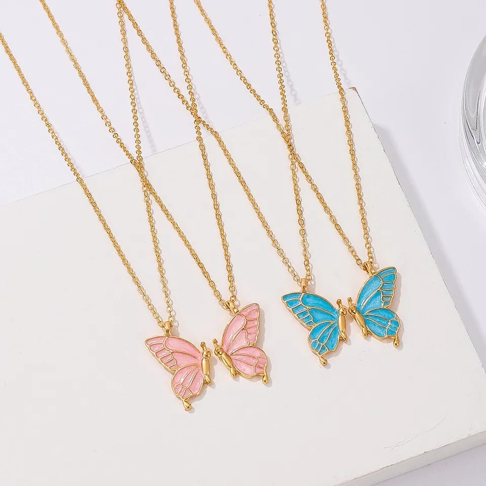 Butterflies Set Of 2 - Necklace