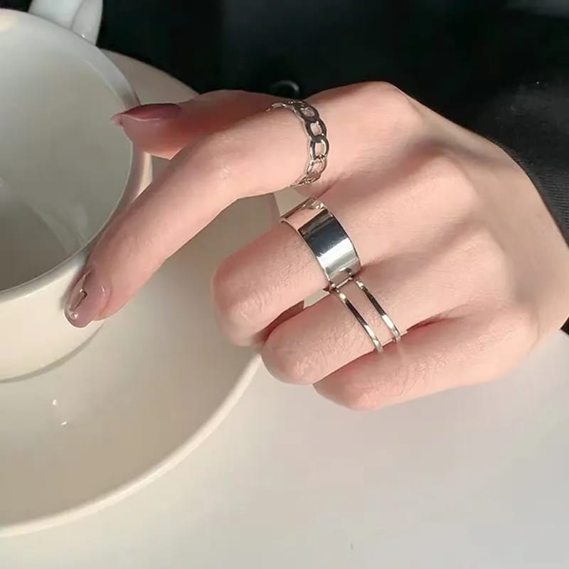 Silver Basic - Ring Set of 3