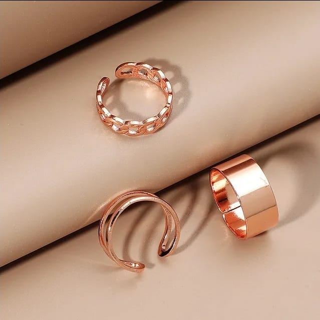 Gold Basic - Ring Set of 3