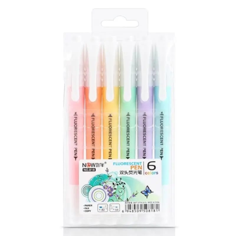 Florescent Dual Sided - Highlighter Set Of 6