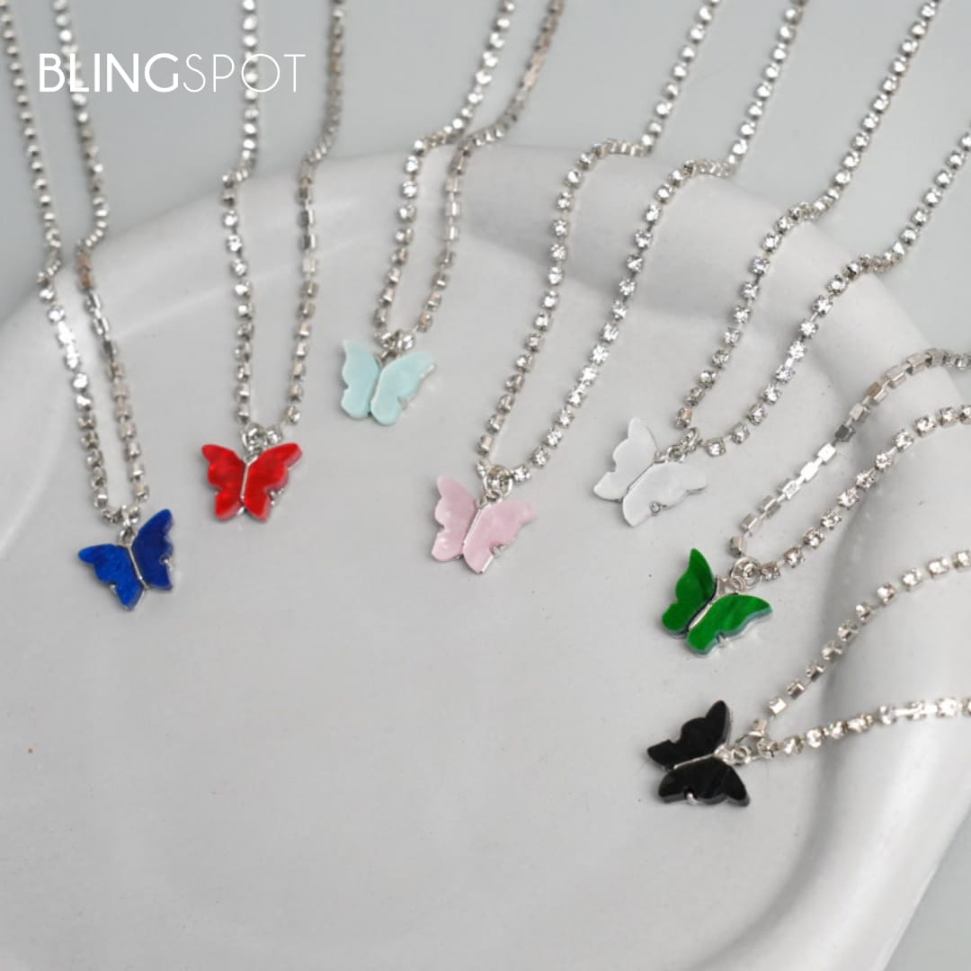 14kt gold and diamond mini baby opal butterfly necklace | Luna Skye