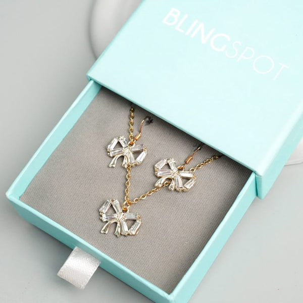 Fancy Bow Jewelry Set The Blingspot Studio