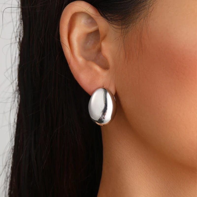 Silver Oval - Earrings