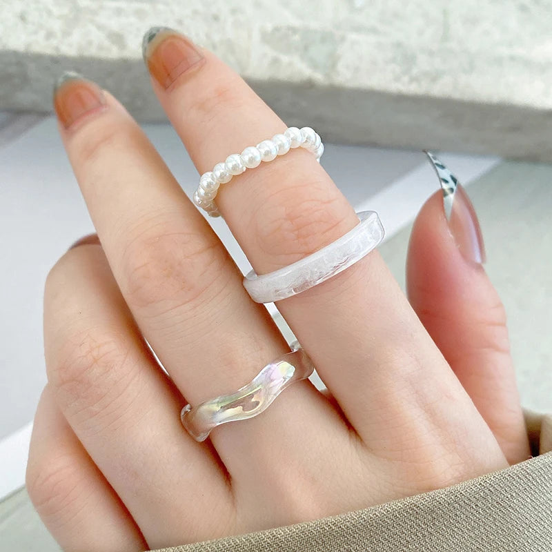 Shiny White - Ring Set