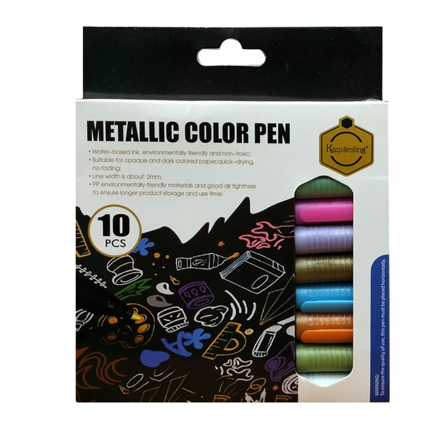 Keep Smiling Metallic Marker Set Of 10