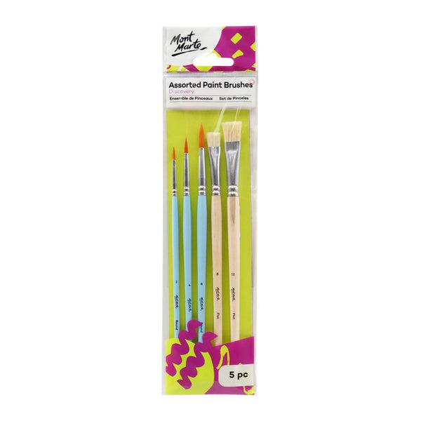 Mont Marte Assorted Pain Brushes Set Of 5