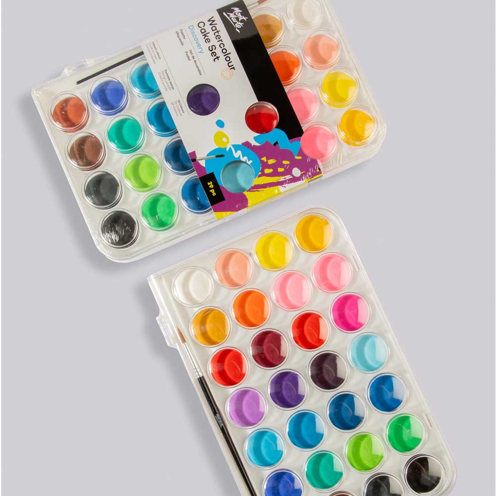 Fusine™ 36 Watercolor Cakes Paint Set with Built in Palette Lid Case & 1  Brush : Amazon.in: Office Products